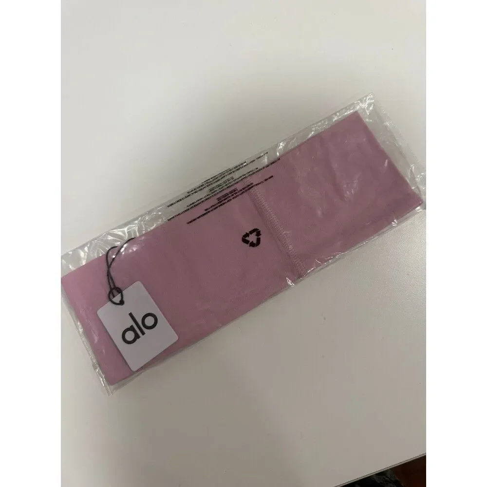 NWT Alo Yoga Pink Performance Conquer Headband Airlift Alosoft Gym Yoga